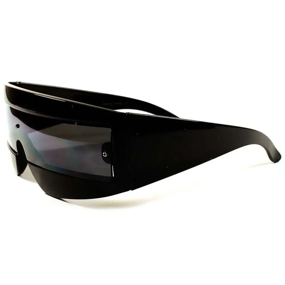 Black Cyclops Futuristic Visor Sunglasses Alien Costume